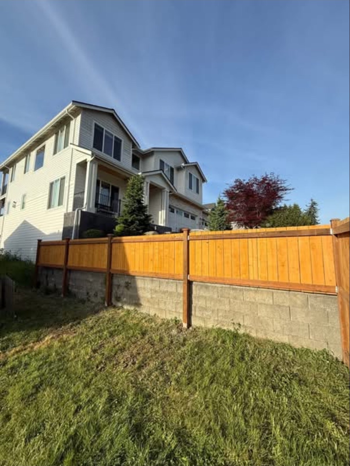 Cedar Fence & Retaining Wall