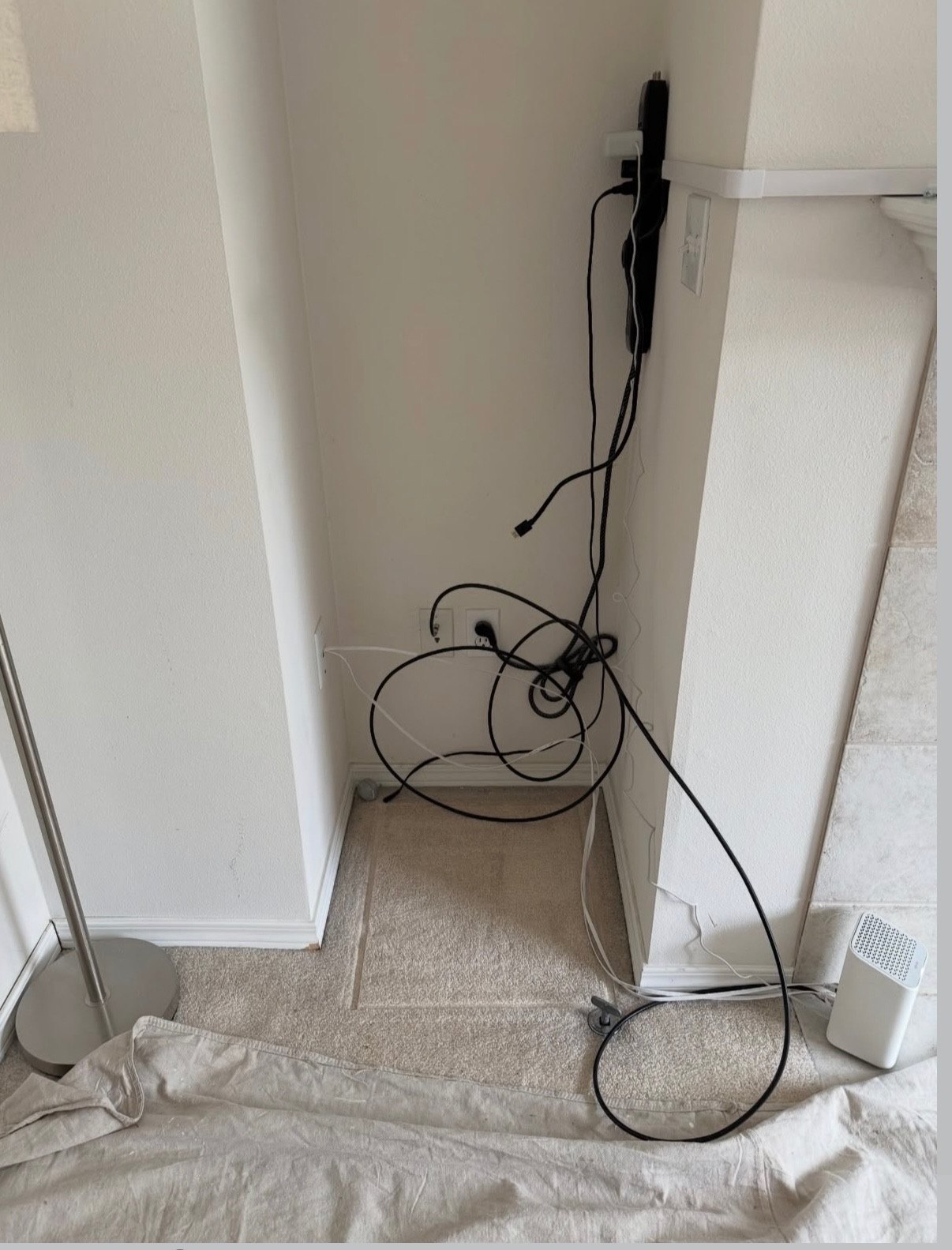 Before built-in shelving installation